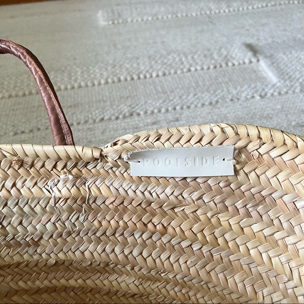 Straw Tote with Red Embroidery - Picture 3 of 3